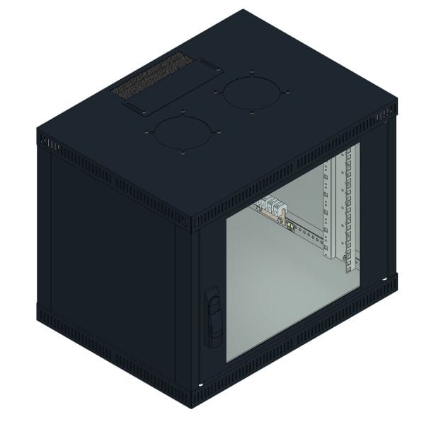 MEHLER - Büro-Wandgehäuse 9HE, 600x483x450mm, RAL 9005
