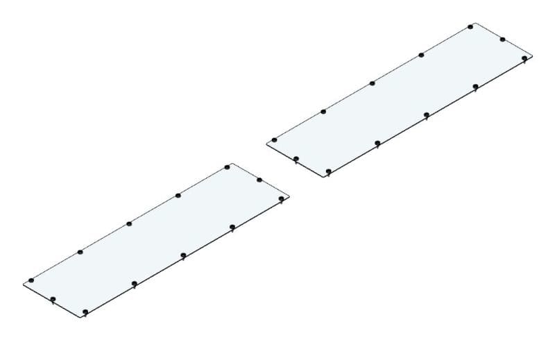 MEHLER - 2x AM-Flanschplatte FE Blind 600x165mm