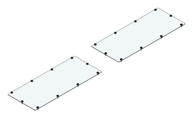 MEHLER - 2x AM-Flanschplatten KS Blind 400x165mm