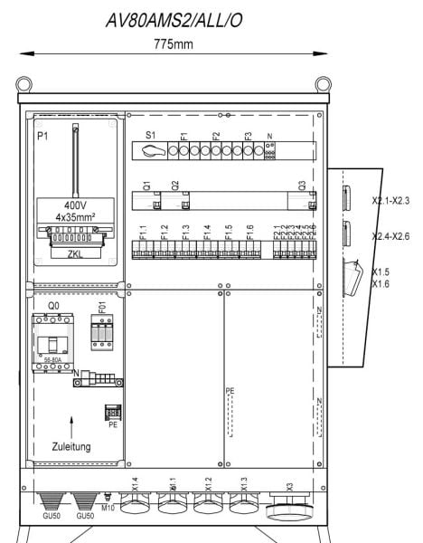 MEHLER - Baustromverteiler B775xH1090xT300mm
