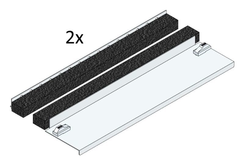 MEHLER - 2x Kabeleinführung m. Moosgummi oben,