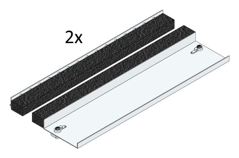 MEHLER - 2x Kabeleinführung m. Moosgummi unten,