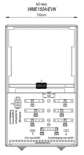MEHLER - Wandlermessfeld NÖ Netz 150A,IP54