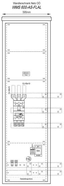 MEHLER - Anschluss-Schrank 600A, Freiluft Alu