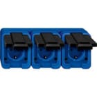 MERTEN - SCHUKO-Dreifach-Steckdose, blau, SCHLAGFEST