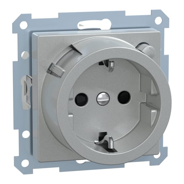 MERTEN - FI-SCHUKO-Sicherheitssteckdosen-Einsatz mit BRS, aluminium, System M