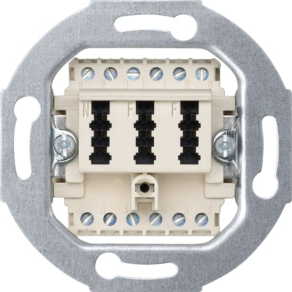 MERTEN - Fernmelde-Anschlussdose TAE 3fach, 2x6/6 NF/F, weiß