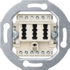 MERTEN - Fernmelde-Anschlussdose TAE 3fach, 2x6/6 NF/F, weiß