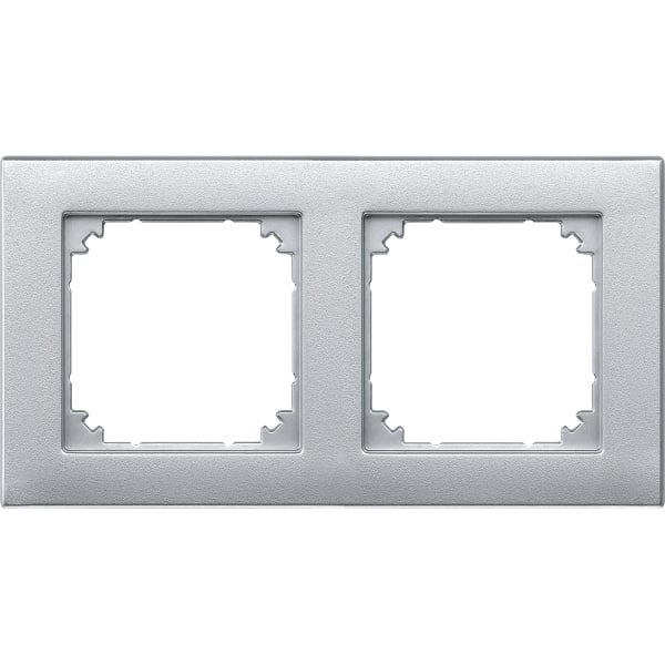MERTEN - M-PLAN II-Rahmen, 2fach, bündiger Einbau, aluminium