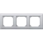 MERTEN - M-PLAN II-Rahmen, 3fach, bündiger Einbau, aluminium
