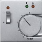 MERTEN - Zentralplatte f. Fußbodentemperaturregler-Eins. m. Schalter, aluminium, System M