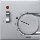 MERTEN - Zentralplatte für Raumtemperaturregler-Einsatz mit Schalter, aluminium, System M