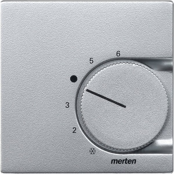 MERTEN - Zentralpl. f. Raumtemperaturregler-Eins. m. Wechselkontakt, aluminium, System M