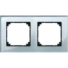 MERTEN - M-PLAN-Echtglasrahmen, 2fach, Diamantsilber