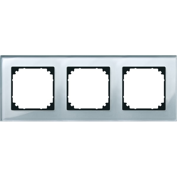 MERTEN - M-PLAN-Echtglasrahmen, 3fach, Diamantsilber