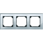 MERTEN - M-PLAN-Echtglasrahmen, 3fach, Diamantsilber