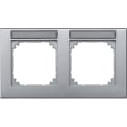 MERTEN - M-PLAN-Rahmen, 2fach beschriftbar, waagerechte Montage, aluminium