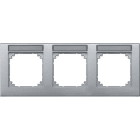 MERTEN - M-PLAN-Rahmen, 3fach beschriftbar, waagerechte Montage, aluminium
