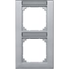 MERTEN - M-PLAN-Rahmen, 2fach beschriftbar, senkrechte Montage, aluminium