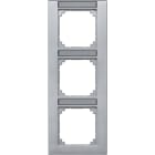 MERTEN - M-PLAN-Rahmen, 3fach beschriftbar, senkrechte Montage, aluminium