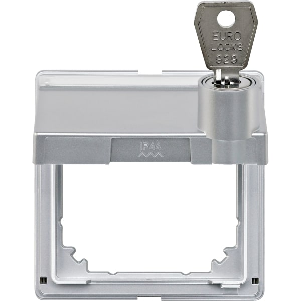 MERTEN - Zwischenring mit Klappd. und Schriftfeld, abschließbar, aluminium, AQUADESIGN
