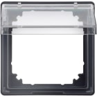 MERTEN - Zwischenring mit transparentem Klappdeckel, anthrazit, AQUADESIGN