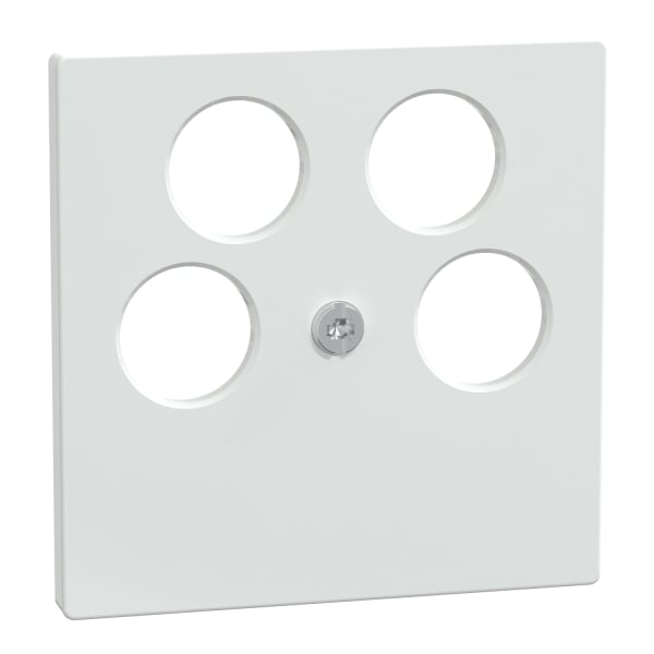 MERTEN - Zentralplatte für Ankaro 4fach-Antennensteckdosen, aktivweiß glänzend, System M