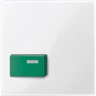 MERTEN - Zentralplatte für Abstelltaster, grün, polarweiß glänzend, System M