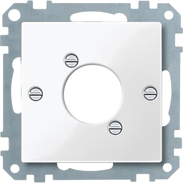 MERTEN - Zentralplatte für Audio-Steckverbinder XLR, polarweiß glänzend, System M
