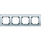 MERTEN - M-PLAN-Echtglasrahmen, 4fach, Diamantsilber