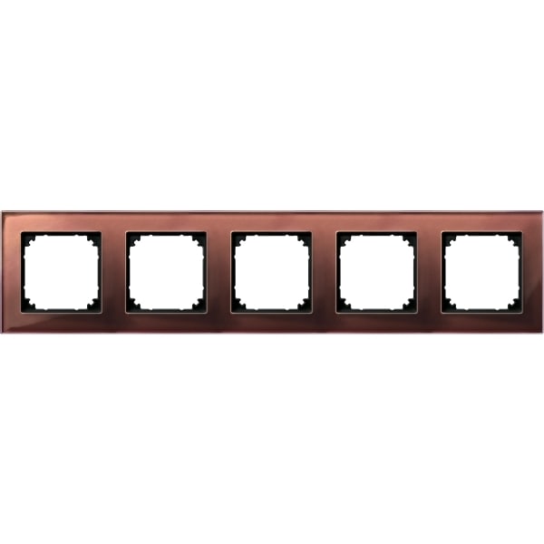 MERTEN - M-PLAN-Echtglasrahmen, 5fach, Mahagonibraun
