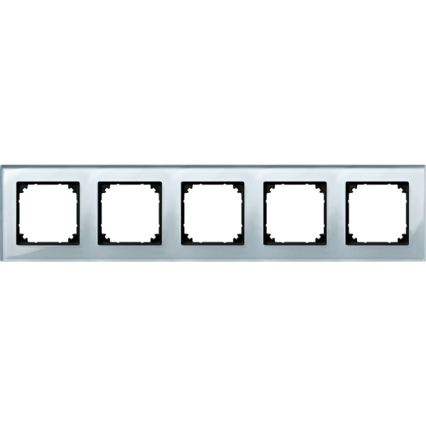 MERTEN - M-PLAN-Echtglasrahmen, 5fach, Diamantsilber
