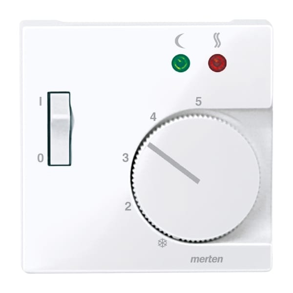 MERTEN - Zentralpl. f. Fußbodentemperaturr.-Eins. m. Schalter, aktivweiß glänzend, Sys. M