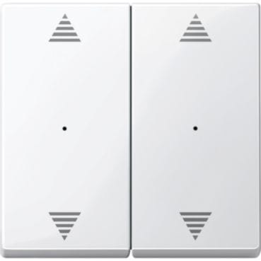 MERTEN - Wippen für Tastermodul 2fach mit Aufdrucken Auf/Ab, polarweiß glänzend, System M
