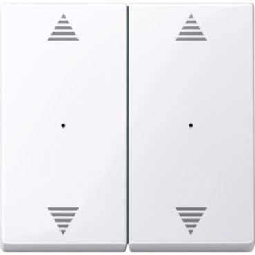 MERTEN - Wippen für Tastermodul 2fach mit Aufdrucken Auf/Ab, aktivweiß glänzend, System M