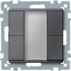 MERTEN - Taster 2fach plus, anthrazit, System M