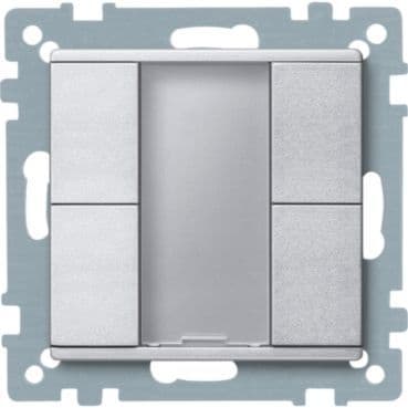 MERTEN - Taster 2fach plus, aluminium, System M