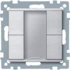 MERTEN - Taster 2fach plus, aluminium, System M