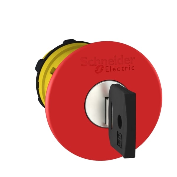 SCHNEIDER ELECTRIC - Not-Aus/Not-Halt-Schalter Frontelement XB5, Kstst, 22mm, rot, Pilz 40mm, Schlüssel
