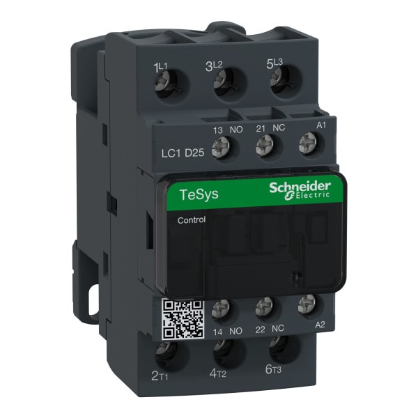 SCHNEIDER ELECTRIC - Leistungsschütz, 3p+1S+1Ö, 11kW/400V/AC3, 25A, Spule 24V 50/60Hz