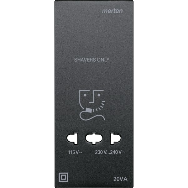 MERTEN - Zentralplatte für Rasiersteckdose, anthrazit, System M