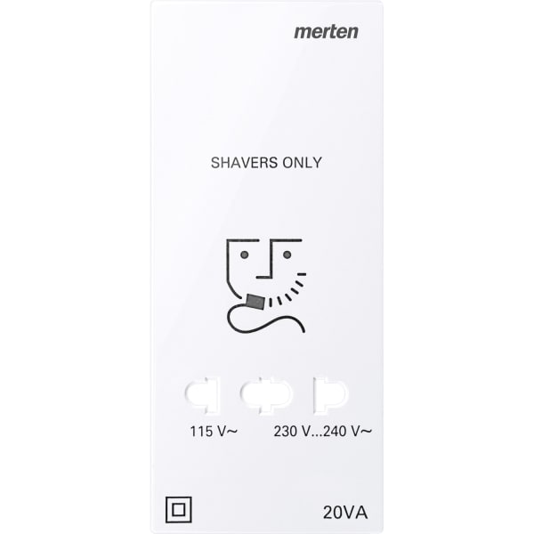MERTEN - Zentralplatte für Rasiersteckdose, aktivweiß glänzend, System M