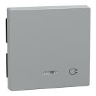MERTEN - Wippe mit Kontrollfenster und Aufdruck Steckdose, aluminium, System M