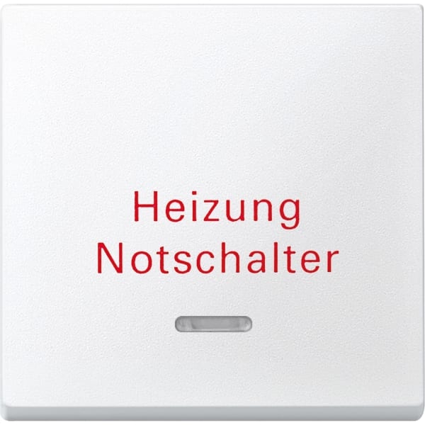 MERTEN - Wippe mit Kontrollfenster und Aufdruck Heizungsnotschalter, polarweiß, System M