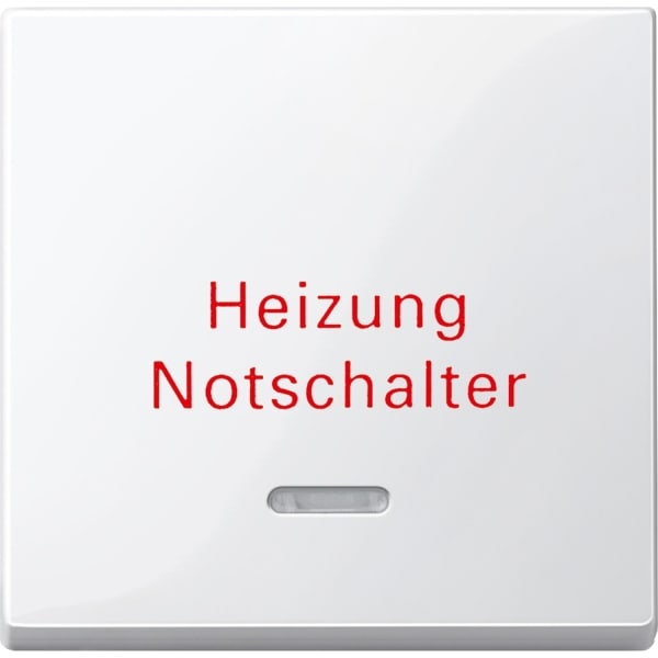 MERTEN - Wippe m. Kontrollfenster u. Aufdruck Heizungsnotschalter, polarws. glänz.,Sys. M