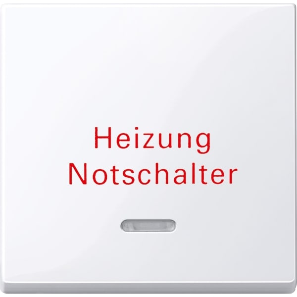 MERTEN - Wippe m. Kontrollfenster u. Aufdruck Heizungsnotschalter, aktivws. glänz.,Sys. M