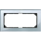 MERTEN - M-PLAN-Echtglasrahmen, 2fach ohne Mittelsteg, Diamantsilber