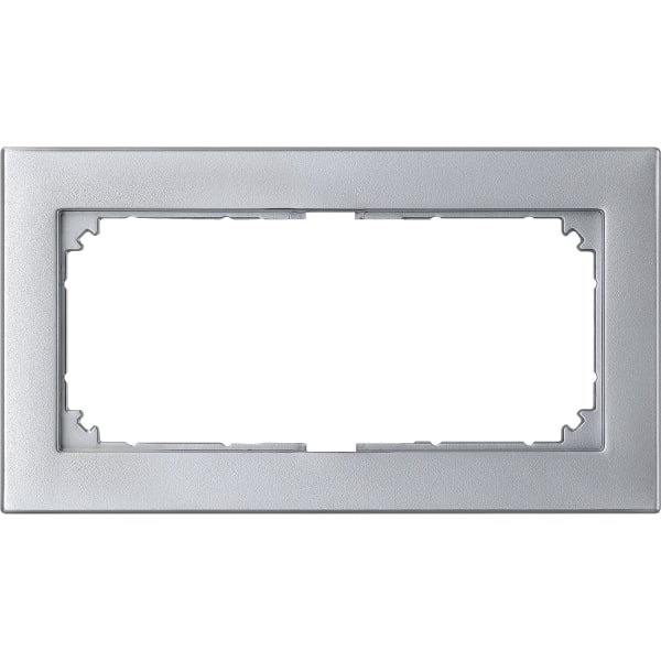 MERTEN - M-PLAN-Rahmen, 2fach ohne Mittelsteg, aluminium
