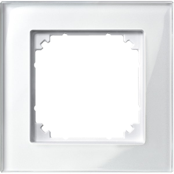 MERTEN - M-PLAN-Echtglasrahmen, 1fach, Brillantweiß