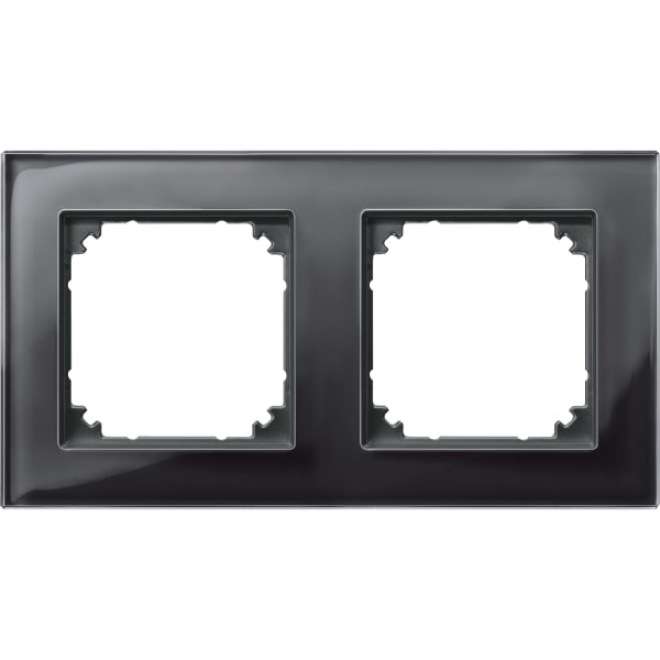 MERTEN - M-PLAN-Echtglasrahmen, 2fach, Onyxschwarz